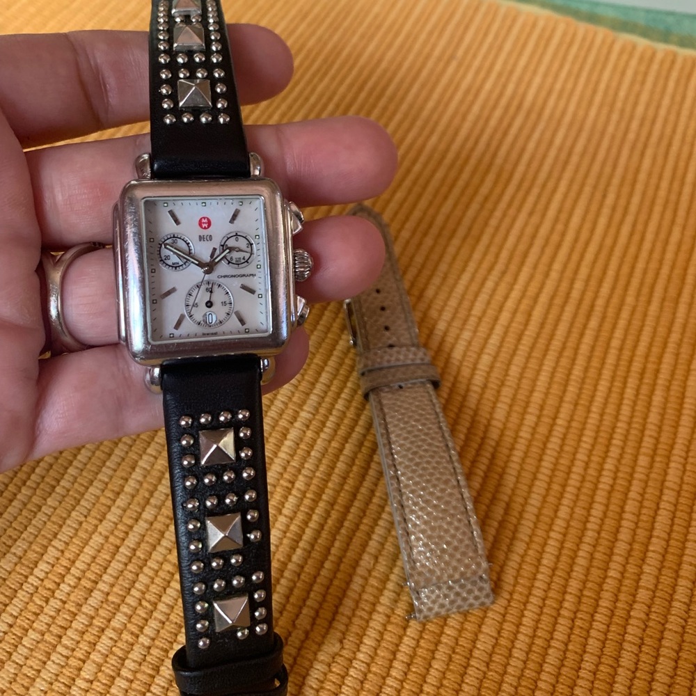 Michele deco watch with two bands